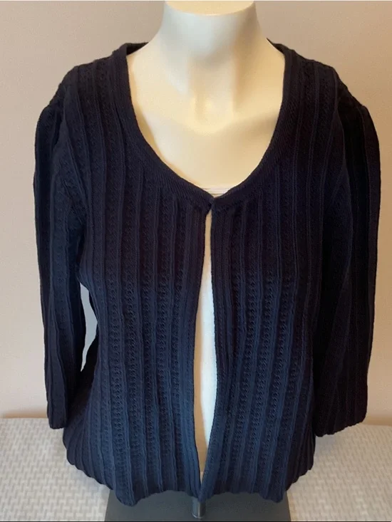 Open-Front Ribbed Sweater Cardigan - Picture 2 of 7